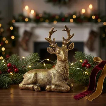 Dekorativní figurka MONDEX SANTA LILA ZLATÁ 18 cm