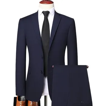 Best Fashion Pánský oblek pro svatby a business styl Barva: Tmavě Modrá, Velikost: 4XL