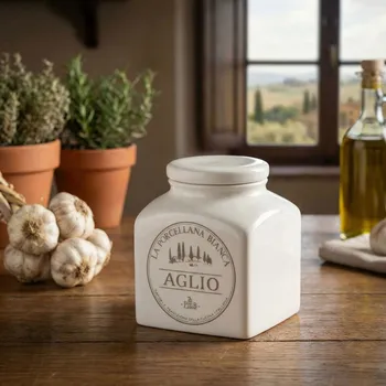 Dóza na potraviny LA PORCELLANA BIANCA Conserva 0,5 l - porcelánová nádoba na česnek