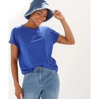 Rovné tričko s krátkými rukávy a kulatým výstřihem tmavě modrá 52