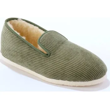 Dámská obuv Manšestrové bačkory s vlněnou podšívkou zelená 46
