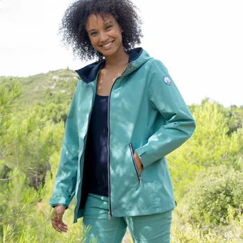 Dámská parka Nepromokavá bunda s kapucí tyrkysová 48