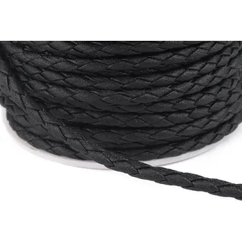 Šňůra z eko kůže Ø3 mm, střední, 1 černá