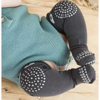 Kojenecké oblečení Dětské protiskluzové nadkolenky pro první lezení - TMAVĚ ŠEDÉ - MÝVAL (6-12 m) S (Značka: NOFI)