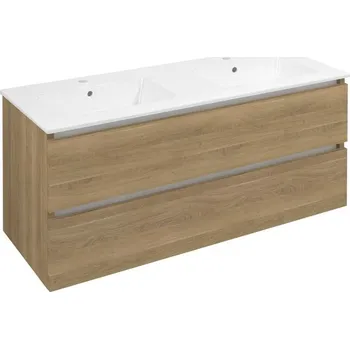 Nábytek Sapho EZARA dvojumyvadlová skříňka 120x55x46cm, dub cuneo