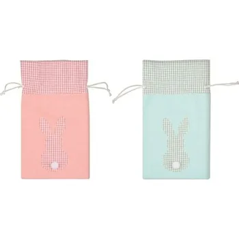 Velikonoční dekorace Pytlík textilní velikonoční se zajíčkem