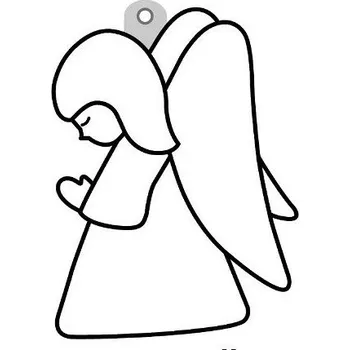 Závěsná sklíčka k vybarvení barvami na sklo cca 8 cm - 46. ANDĚL