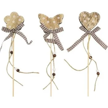 Dekorace dřevěná 5,5 cm + špejle