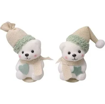 Vánoční dekorace Medvěd z polystyrenu dekorační 6 x 12 x 6 cm