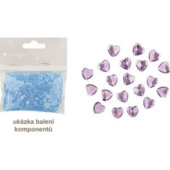 Srdíčka samolepící fialová 2cm 20ks