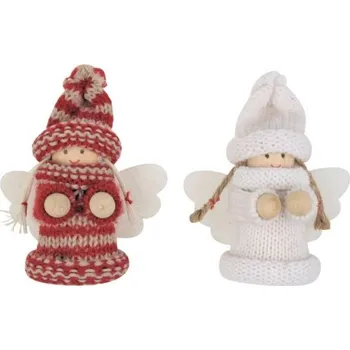 Vánoční dekorace Anděl pletený 8,5 cm na zavěšení