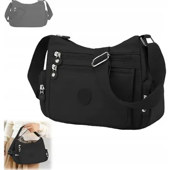 Lehká sportovní taška kabelka přes rameno, látková taška na výlet, černá