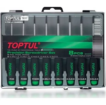 Šroubovák SADA PŘESNÝCH ŠROUBOVÁKŮ 8Č. GAAW0802 TOPTUL