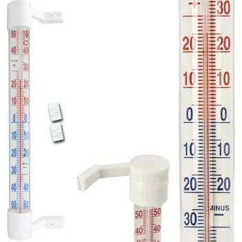 Domácí teploměr VENKOVNÍ OKENNÍ TEPLOMĚR NA OKNO, ZEĎ - DLOUHÝ