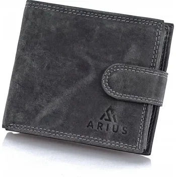 Peněženka Arius peněženka z pravé kůže šedá - muž