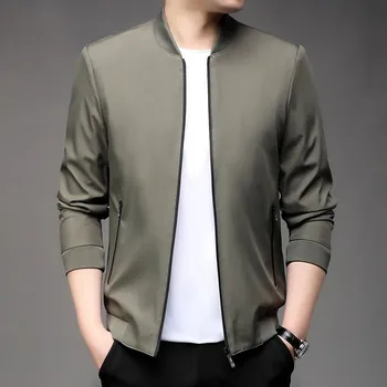 Pánská móda Best Fashion Pánská ležérní bunda s baseballovým límcem Barva: Khaki, Velikost: M