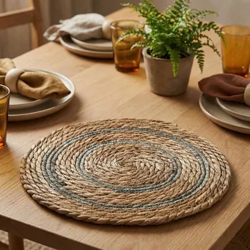 Rohožka Dekorativní rohož z mořské trávy MONDEX BALI GREY 38 cm