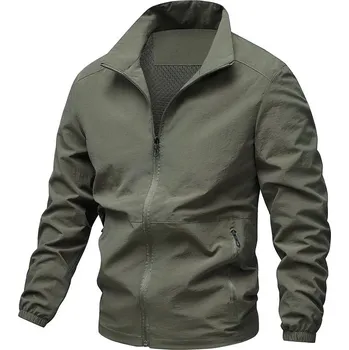 Best Fashion Pánská lehká přechodná bunda pro volný čas Barva: Zelená, Velikost: 4XL