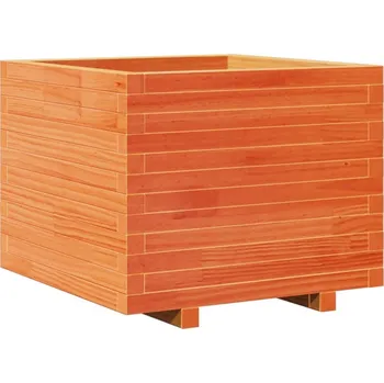 Květináč VidaXL Zahradní květináč, voskovaná hnědá, 60x60x49,5 cm, borové dřevo