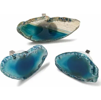 Solná lampa Achátová USB lampička modrá cca 3, 8~6 x 3 x 4 cm