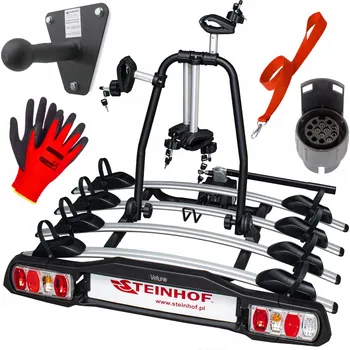 Nosič kol Nosič kol na tažné zařízení Steinhof Veturo 4, sklopná platforma, stříbrný