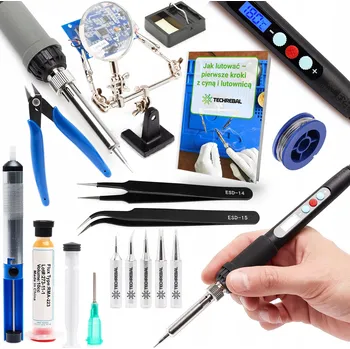 Páječka PRECZNÍ PÁJEČKA S DISPLEJEM 60W 5x HROT CÍN ODSÁVAČKA PÁJKY TŘETÍ RUKA