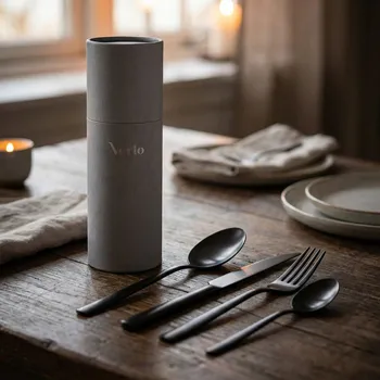 Příbor VERLO Su Black 24 ks - sada nerezového příborového nádobí pro 6 osob