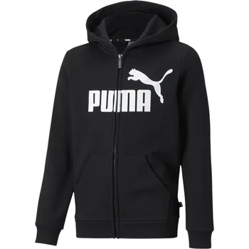 Pánské oblečení PUMA Mikina s kapucí Essentials s velkým logem pro mládež PUMA Black 10 LET ČERNÁ