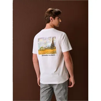 Sinsay - Bavlněná košilka s potiskem - krémová - 279HL-01X - 279HL-01X-L