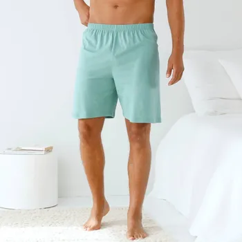 Pánské oblečení Pyžamové jednobarevné šortky bledě modrá 64/66