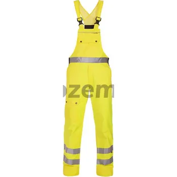 montérky Reflexní kalhoty s laclem Assen, žlutá, vel. 58, ISO 20472 1 RWS