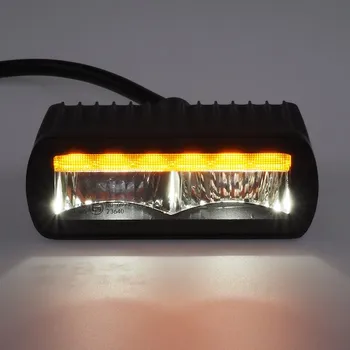 Auto-moto LED světlo obdélníkové s oranžovým výstražným světlem, ECE R10, R65, wl-460AA