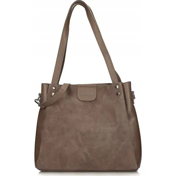 Toscanio kabelka z pravé semišové kůže béžová