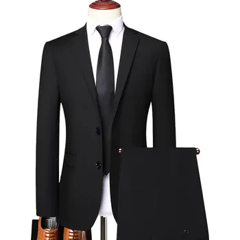 Pánský oblek Best Fashion Pánský oblek pro svatby a business styl Barva: Černá, Velikost: S