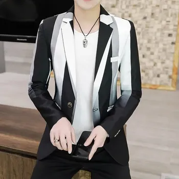 Best Fashion Pánské proužkované sako pro formální příležitosti Barva: Šedá, Velikost: 3XL