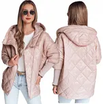 Dámská prošívaná přechodová bunda oversize růžová TY4854 - M