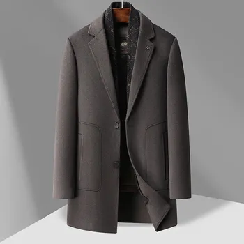 Pánský kabát Best Fashion Pánský oboustranný kabát s odepínací vložkou Barva: Tmavě Hnědá, Velikost: 4XL