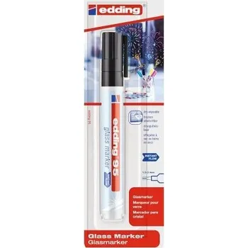 Popisovač na sklo EDDING 95, černý, blistr