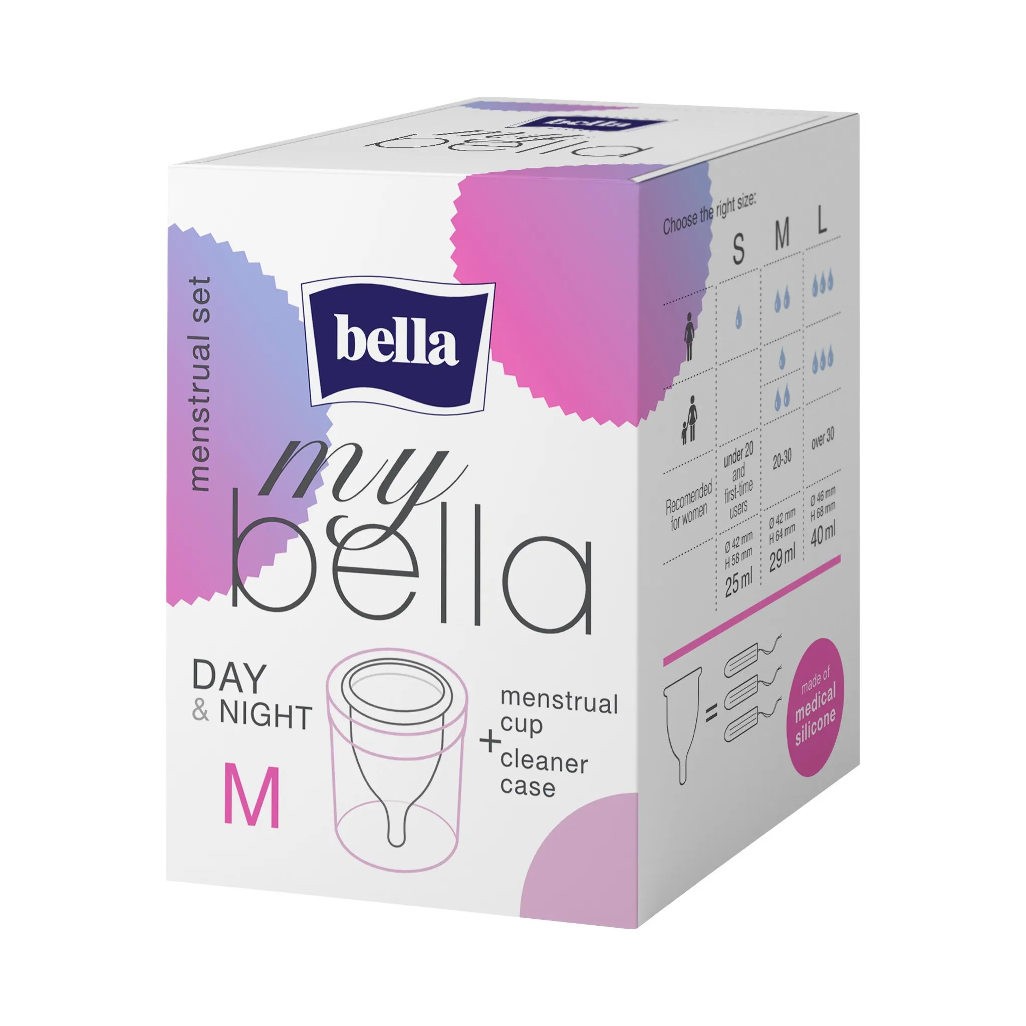 Fotografie 2 - Menstruační kalíšek Bella MyBella Comfort menstruační kalíšek + čisticí pouzdro M