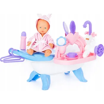 Doplněk pro panenku Sada na koupání pro panenky č. 1 s panenkou a příslušenstvím