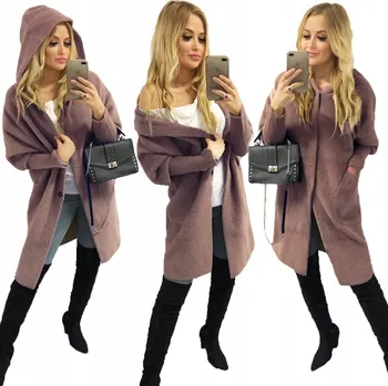 Dámský kabát Soprato dámský oversize kabát s kapucí 909 přechodný univerzální