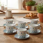 TOGNANA Casablanca 270 ml 6 ks. - porcelánové šálky na kávu a čaj s podšálky