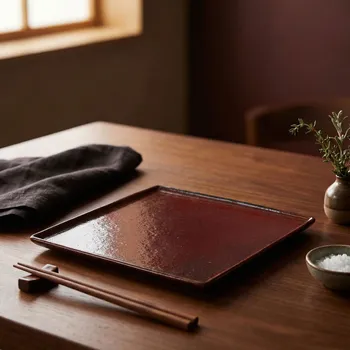 Talíř VERLO Flame – plochý čtvercový talíř 23 x 23 cm