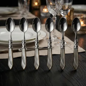 Příbor BUGATTI Aladdin Onyx 6 ks - nerezové lžičky na espreso