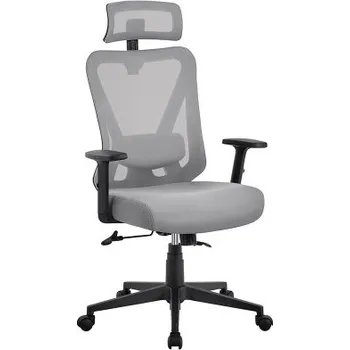 Ergonomická kancelářská židle 614285, světle šedá - A YAHEETECH