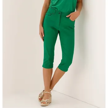 Dámská móda Úzké barevné 3/4 kalhoty zelená 52