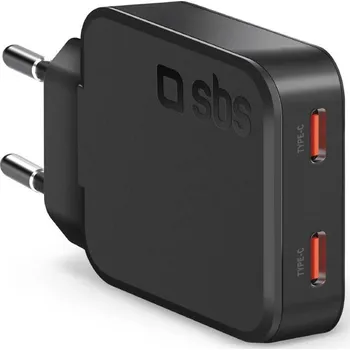 SBS Slim 2x USB-C, PD, 65 W (TETRGAN2C65SLIM) černá