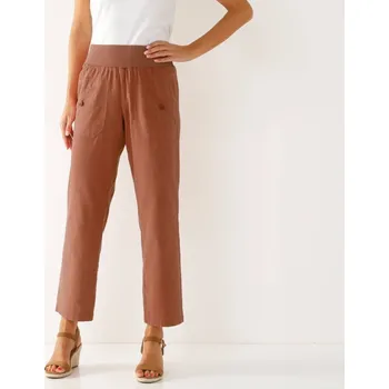 Dámská obuv Rovné plátěné kalhoty ke kotníkům, s pružným pasem korálová 42