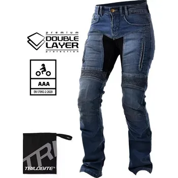 Dámské kalhoty na moto Trilobite Parado doublelayer Aaa regular fit blue level 2 - 28 / modrá