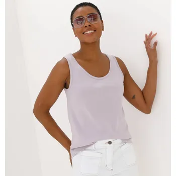 Jednobarevný top se širokými ramínky lila 50